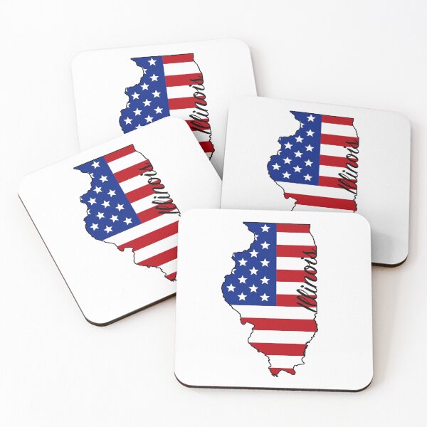 Item preview, Illinois -- US State (flag-map)  designed and sold by ArchitectGrubb.