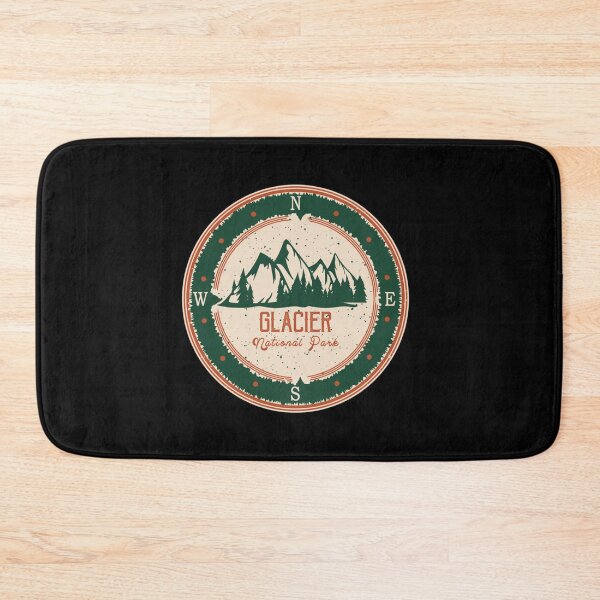 Item preview, glacier national park retro compas sign   designed and sold by NileTeez.