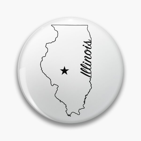 Item preview, Illinois -- US State (simple outline with capital star)  designed and sold by ArchitectGrubb.