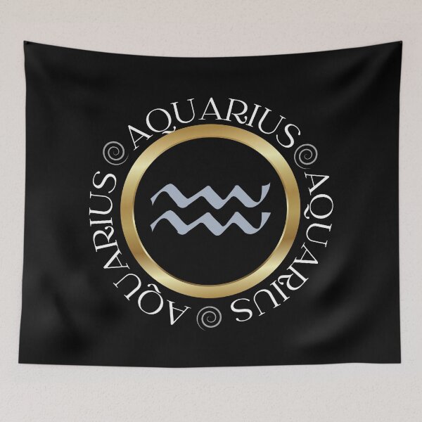 Item preview, Aquarius Symbol and Text Circle designed and sold by Hellofriendco.