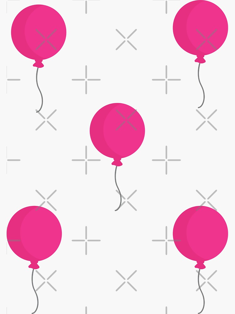 "Pink Balloon Stickers" Sticker for Sale by KawaiiDreamland Redbubble