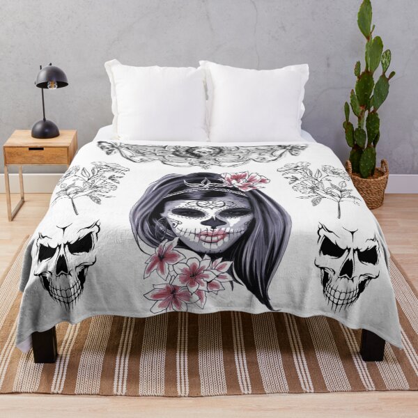 Item preview, Horror Pattern with Skulls Flowers and Horror Face designed and sold by ArtOfStars.