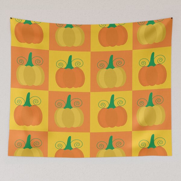 Item preview, Checkered Orange and Yellow Pumpkin pattern  designed and sold by Yasminepatterns .