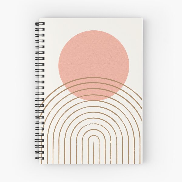 Item preview, Pink Sun Rainbow Abstract - Mid century modern designed and sold by moonlightprint.