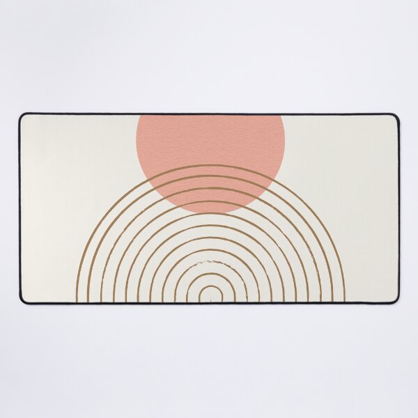Item preview, Pink Sun Rainbow Abstract - Mid century modern designed and sold by moonlightprint.