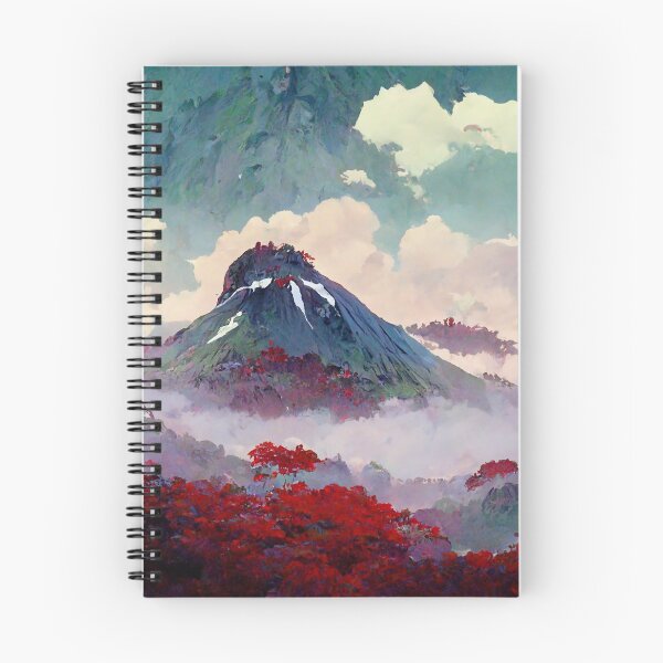 Item preview, Red Forest in Autumn at the Base of the Mountain designed and sold by SingularityGeek.