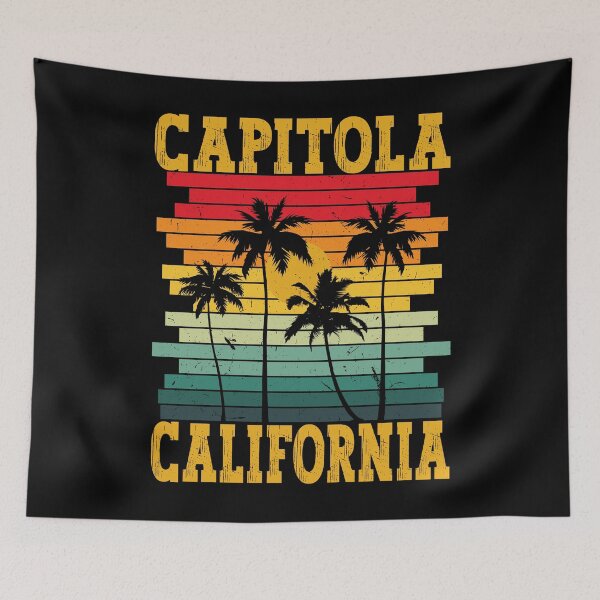 Item preview, Retro Capitola California USA Tropical Summer Palm Trees designed and sold by Elia-Art.