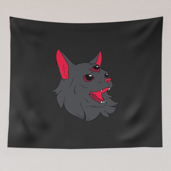 Item preview, Occult Three Eyed Demon Cat Red Grey designed and sold by everything4eva.