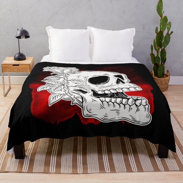 Item preview, Skull with Rose with a Bleeding Background designed and sold by ArtOfStars.