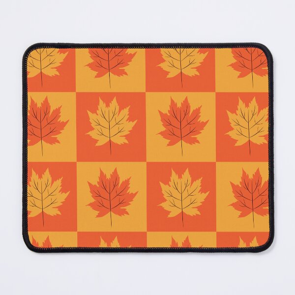 Item preview, Maple Autumn Leaves pattern on orange and amber checkerboards designed and sold by Yasminepatterns .