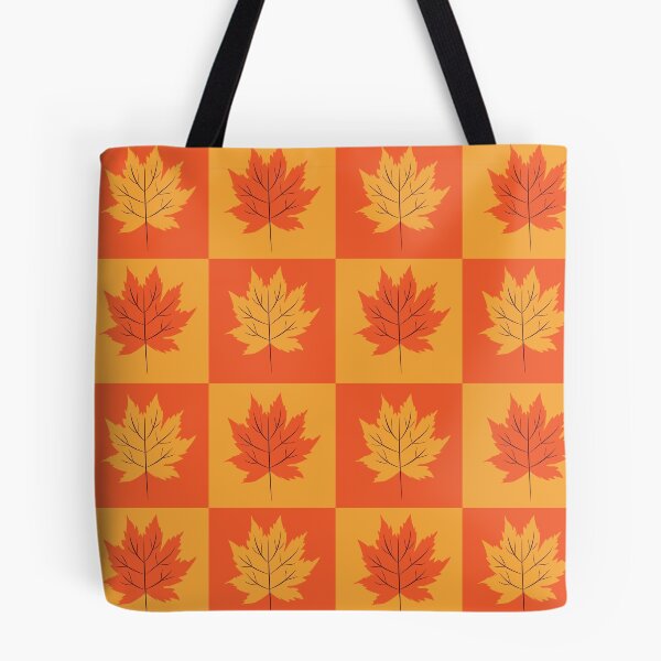 Item preview, Maple Autumn Leaves pattern on orange and amber checkerboards  designed and sold by Yasminepatterns .