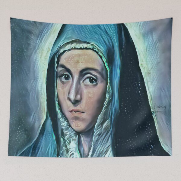 Item preview, Virgin Mary - El Greco (in a green light) designed and sold by NineVi.