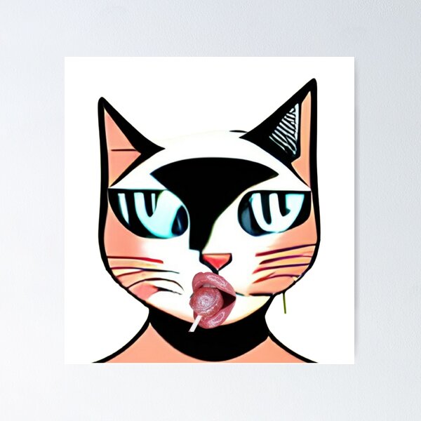 Cat angry rage face artwork Royalty Free Vector Image