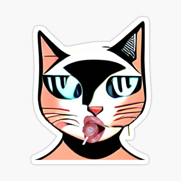 cat rob lox handsome face meme cute Sticker for Sale by aartleena