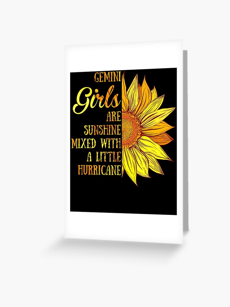 Gemini Girls Sunshine Mixed Hurricane Sunflower Greeting Card