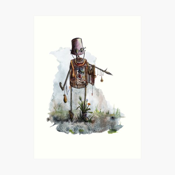 Scarecrow with the heart Art Print