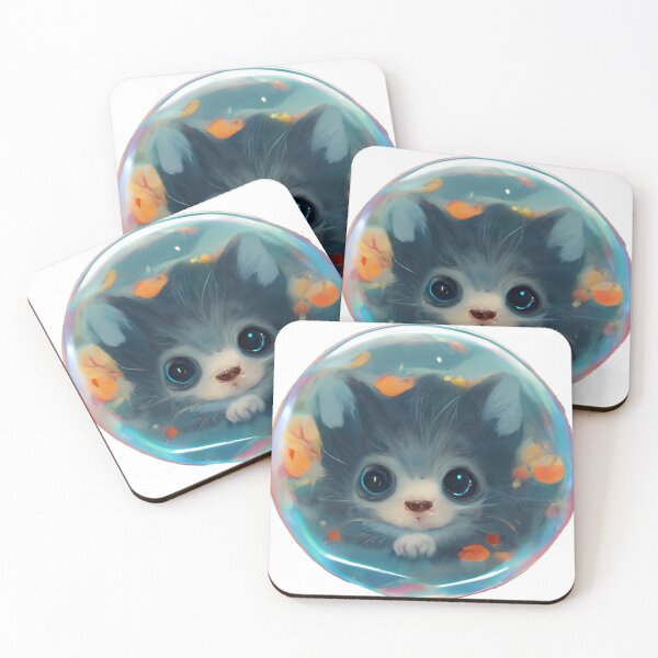 Item preview, Cute cat inside a bubble designed and sold by AlphaPhoenicis.