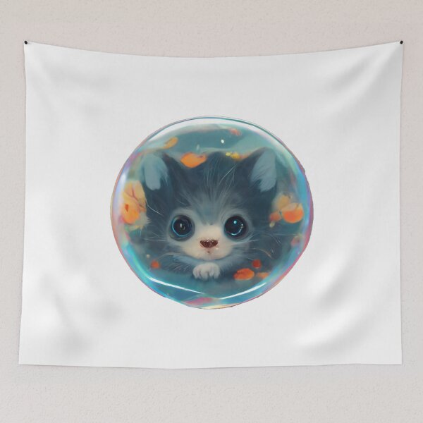 Item preview, Cute cat inside a bubble designed and sold by AlphaPhoenicis.