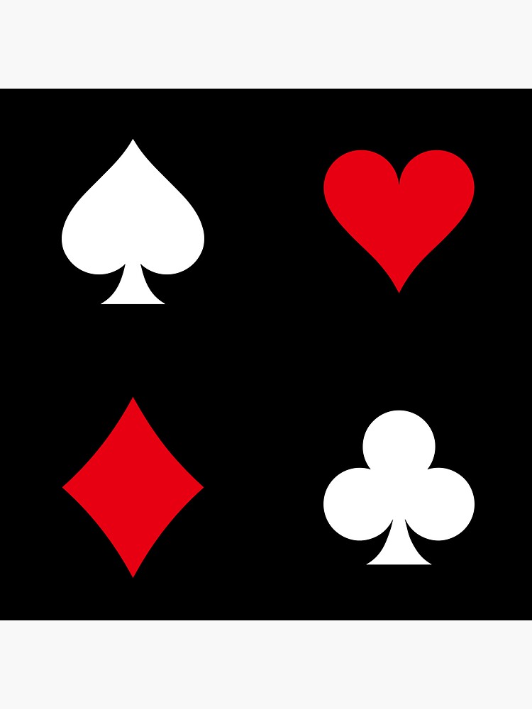 "Spades Hearts Clubs Diamonds grid pattern dark" Sticker for Sale by