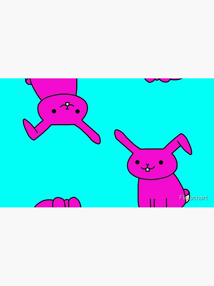 Thumbnail 4 of 4, Coffee Mug, Cartoon Rabbit Pink Blue Pattern designed and sold by Flowchart.