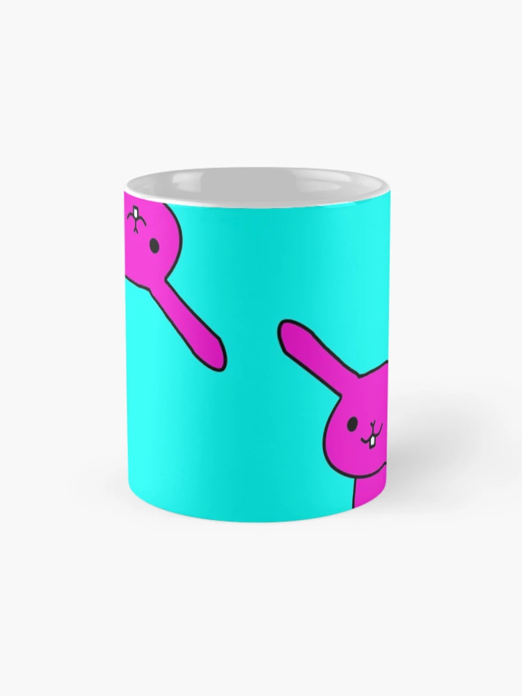 Thumbnail 4 of 6, Coffee Mug, Cartoon Rabbit Pink Blue Pattern designed and sold by Flowchart.