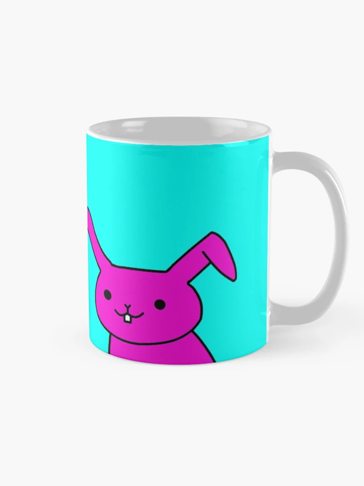 Thumbnail 3 of 6, Coffee Mug, Cartoon Rabbit Pink Blue Pattern designed and sold by Flowchart.