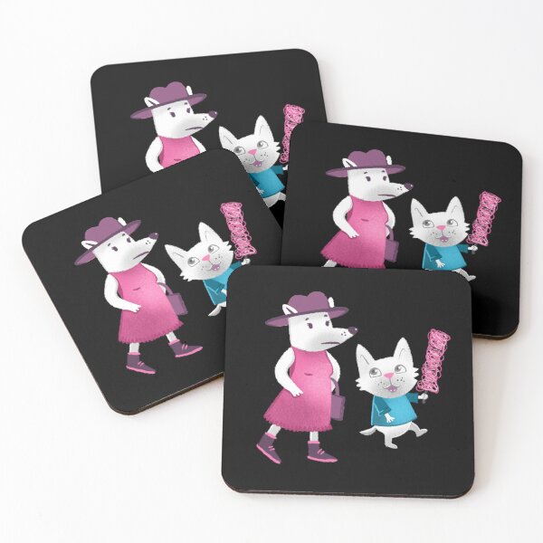 Item preview, White dogs going to market with fairy floss designed and sold by jasmineberry.