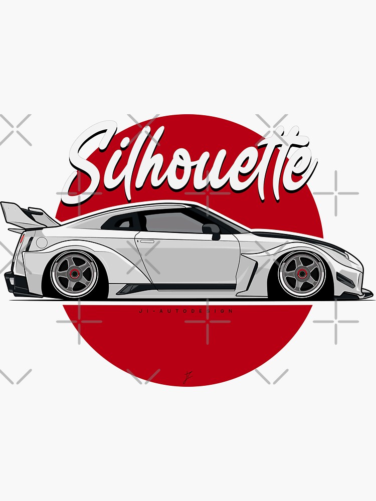 "JDM Nissan GTR Liberty Walk Silhouette" Sticker for Sale by JIAutoDesign Redbubble