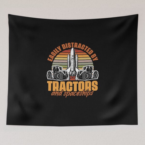Item preview, Easily Distracted By Tractors Funny Farmers Spaceship Lover designed and sold by Nessshirts.