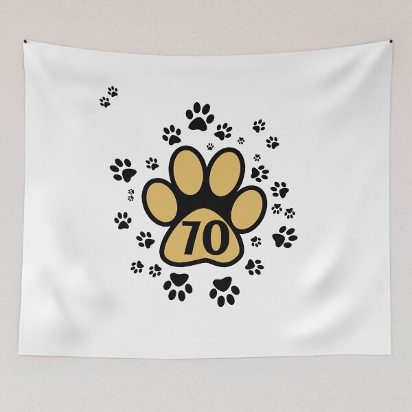 Item preview, 70 - number with animal paw pattern designed and sold by MadandMean.