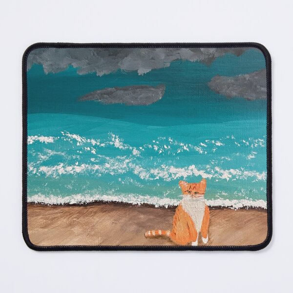 Item preview, Orange Tabby cat on the beach designed and sold by catladyjoy.
