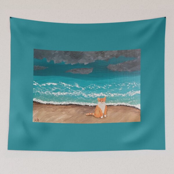 Item preview, Orange Tabby cat on the beach designed and sold by catladyjoy.