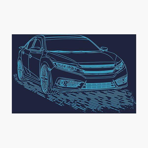 Item preview, JDM Civic Lineart Blueprint designed and sold by JDM Guyvit.