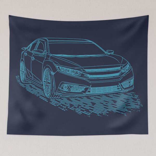 Item preview, JDM Civic Lineart Blueprint designed and sold by JDM Guyvit.