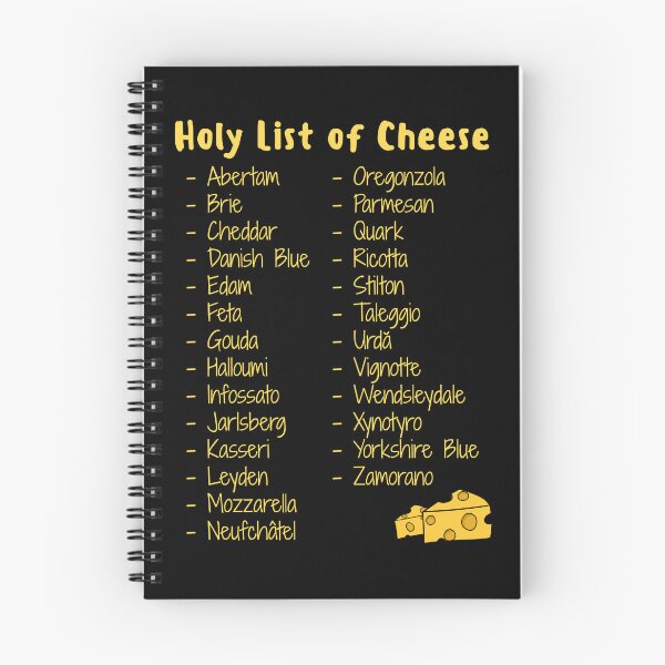 Item preview, A-Z Holy List of Cheese designed and sold by CheesyPetDesign.