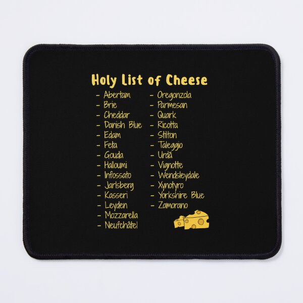 Item preview, A-Z Holy List of Cheese designed and sold by CheesyPetDesign.