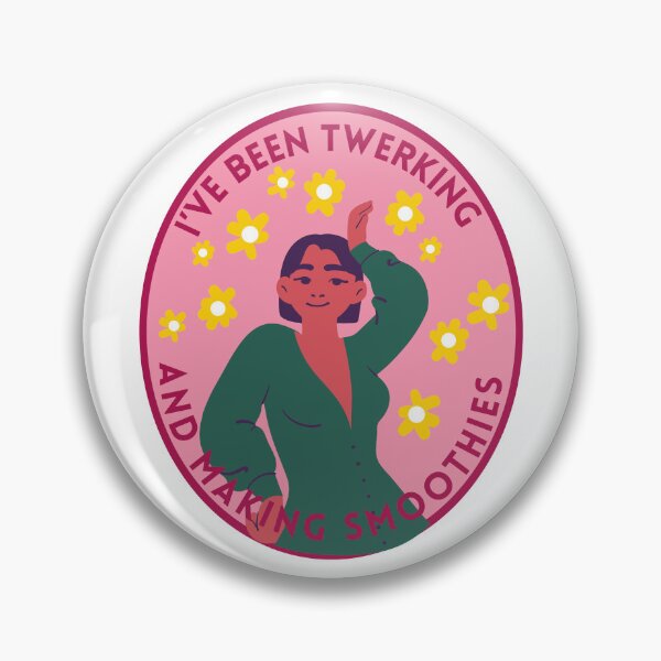 Item preview, Twerking + Making Smoothies Sticker Badge designed and sold by baldbird.