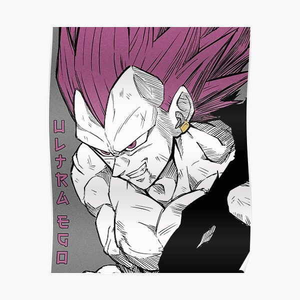 Poster « Ultraego Végéta Dieu de la destruction Dragon Ball Super Dessin de fan », par