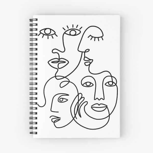 Item preview, 4 Ethnic Women One Line Art Drawing / white designed and sold by SoccaTamam.