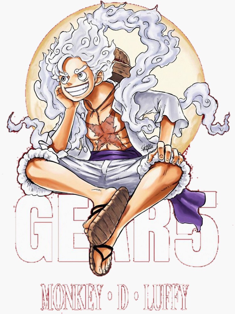 One piece luffy gear 5 Sticker by Soulzodiac, gear 5 one piece 