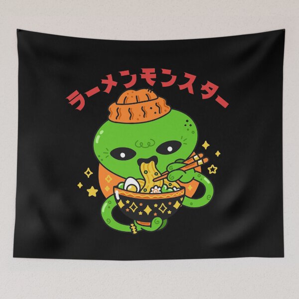 Item preview, Japanese Ramen Monster Alien - Funny designed and sold by Pixelish.