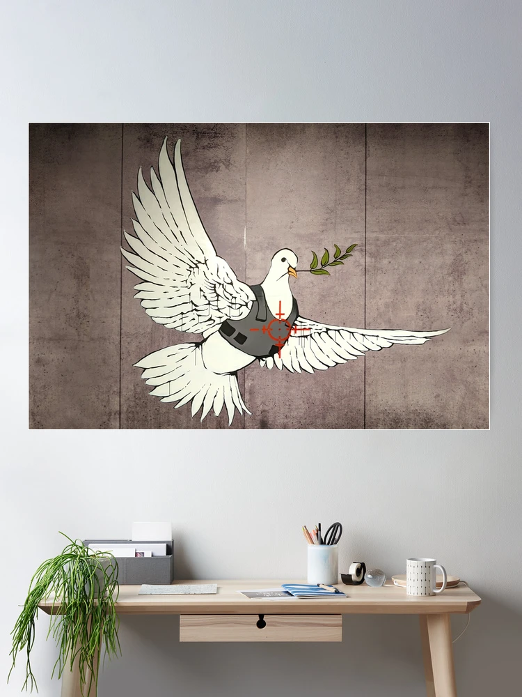 大幅値下げ・Banksy バンクシー Armoured Dove 鳩 ポスター BANKSY 'Armored Dove' (2017) Rare Original 5-Piece Walled