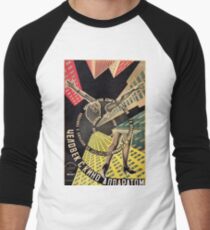 Man with a Movie Camera, vintage movie poster, 1929 Men's Baseball Âľ T-Shirt