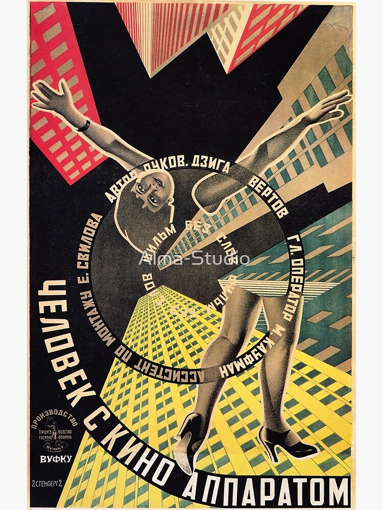 Man with a Movie Camera, vintage movie poster, 1929 by Alma-Studio
