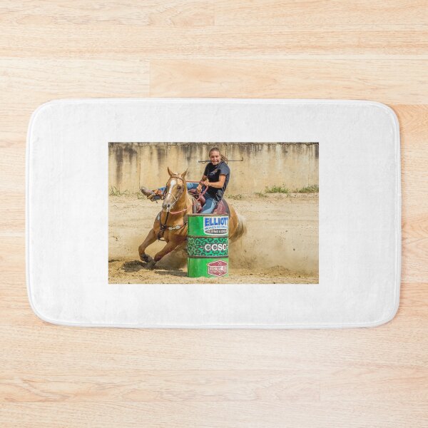 Item preview, Barrel racer rounding a barrel designed and sold by Joe Saladino.