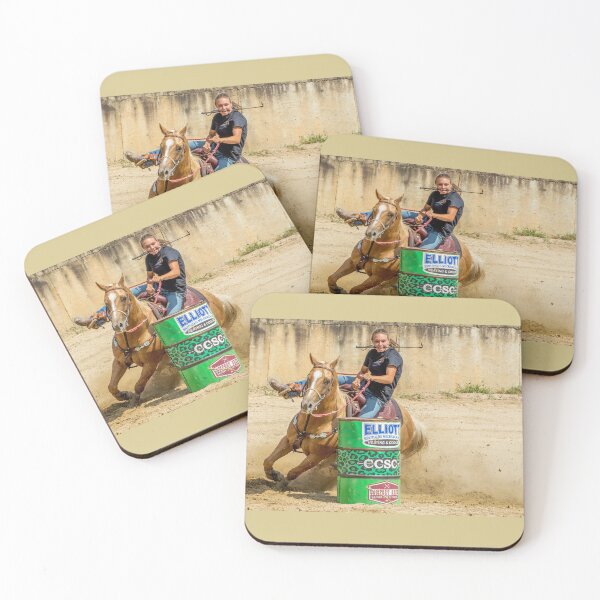 Item preview, Barrel racer rounding a barrel designed and sold by Joe Saladino.