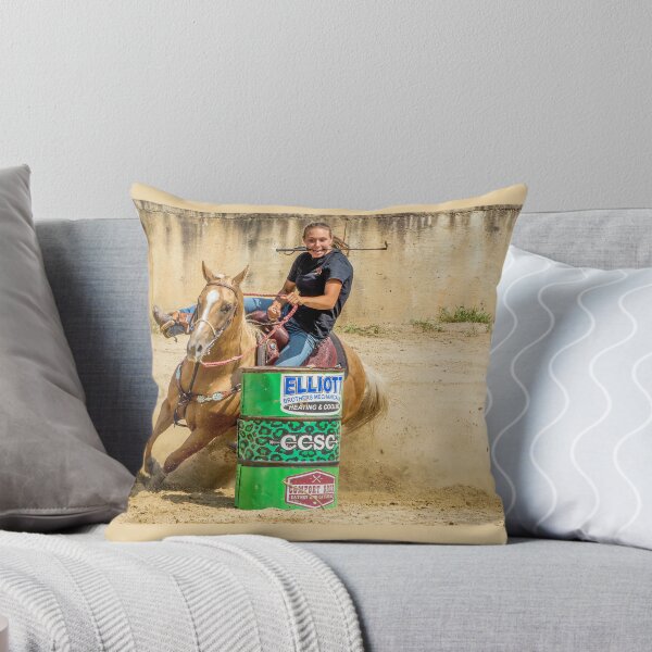 Item preview, Barrel racer rounding a barrel designed and sold by Joe Saladino.
