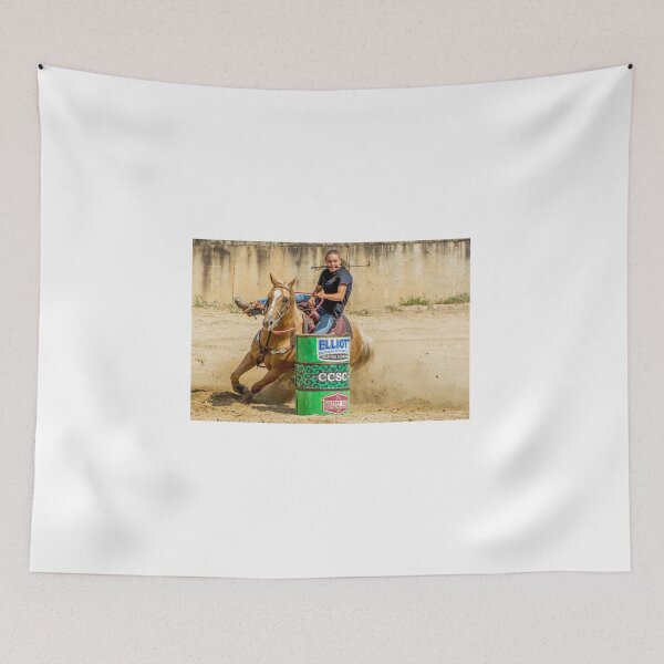 Item preview, Barrel racer rounding a barrel designed and sold by Joe Saladino.