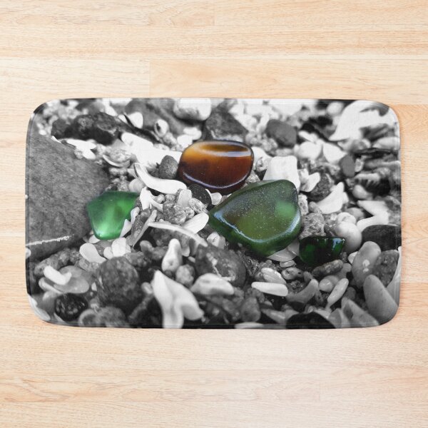 Item preview, Beach Glass Green and Brown on Black and White Pebbles and Seashells Beachcore Beach Aesthetic Beachy Vibes designed and sold by Beachy.