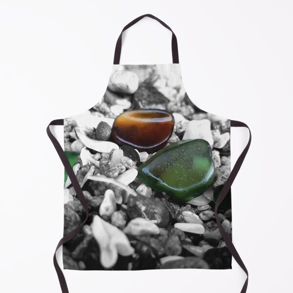 Item preview, Beach Glass Green and Brown on Black and White Pebbles and Seashells Beachcore Beach Aesthetic Beachy Vibes designed and sold by Beachy.